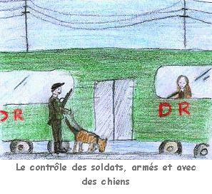 Le contrôle des soldats, armés et avec des chiens.
