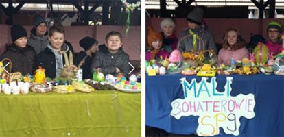 Les Petits héros de Legnica en Pologne vendent des décorations de Pâques