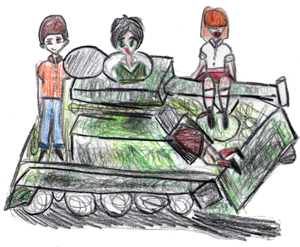 Dzieci we wraku czołgu