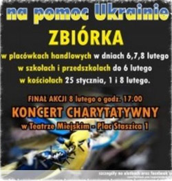 Afisz akcji na rzecz Ukrainy w Pile