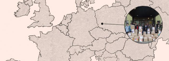 Mapa Europy z Lubinem na południu Polski