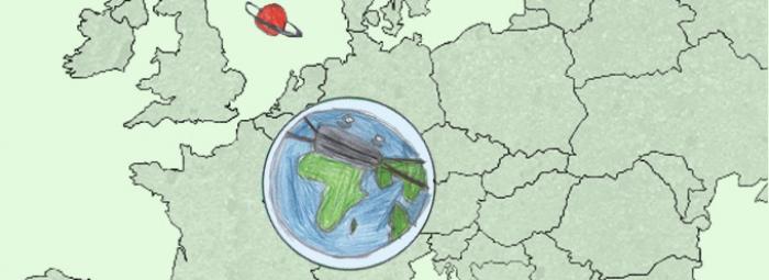 Europa Karte mit Erde mit Schutzmaske