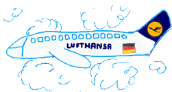 Dessin d'un avion de la Lufthansa.