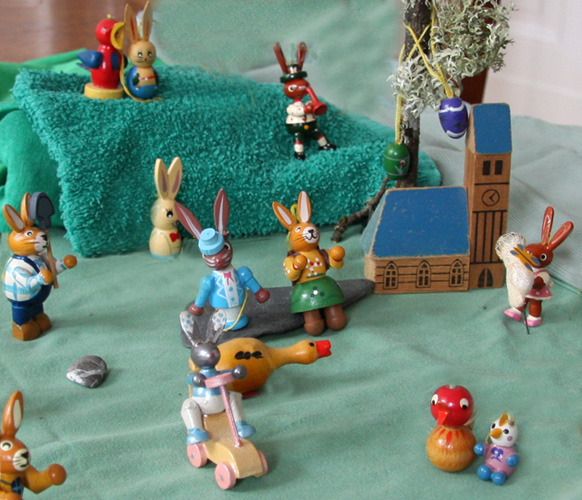 Les lapins se préparent à fêter Pâques