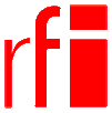 Le logo de RFI : Radio France Internationale, radio française destinée aux francophones vivant à l'étranger.